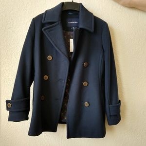 Land's End Navy Blue Peacoat NWOT